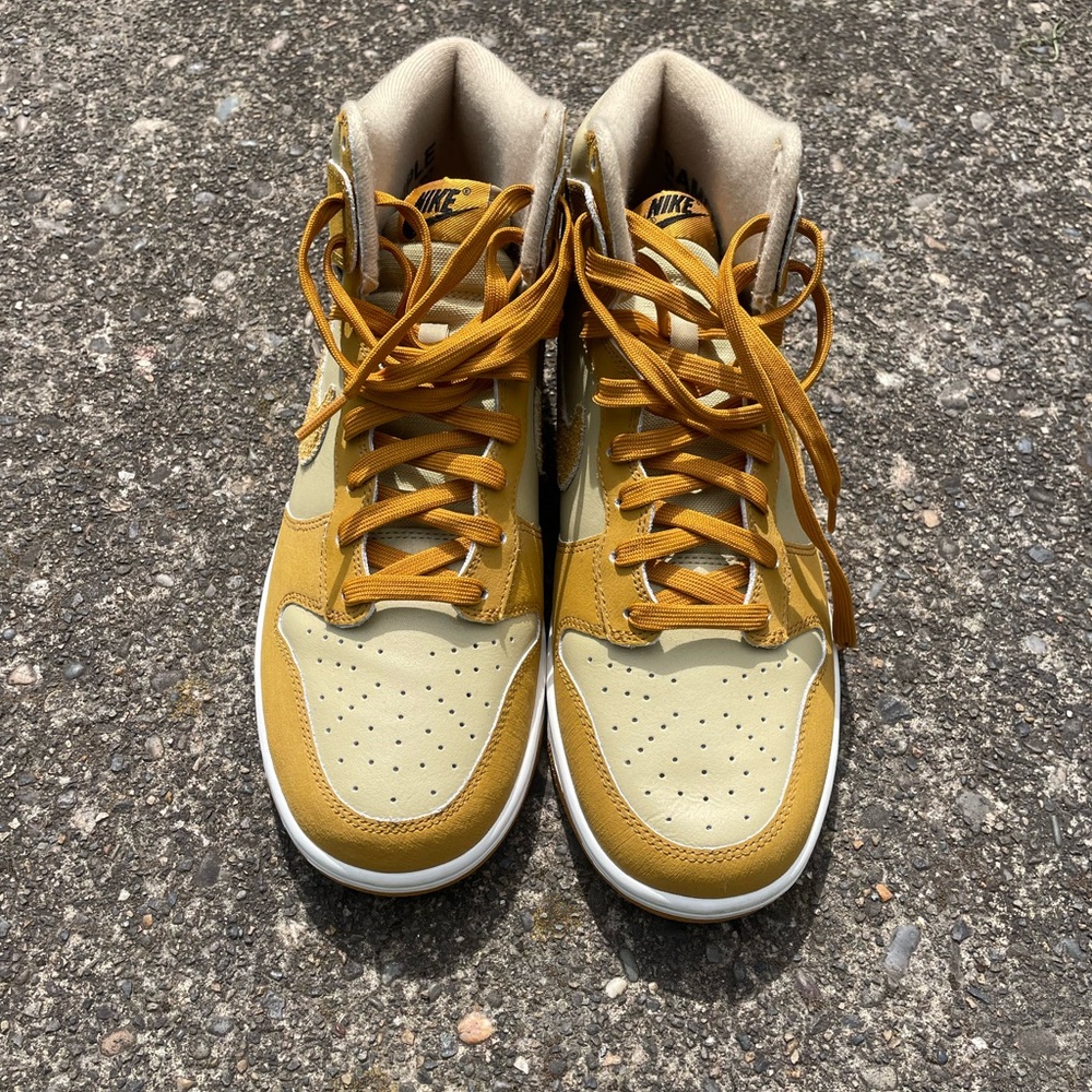 Nike High-Top Sneakers in Mustard and Beige
